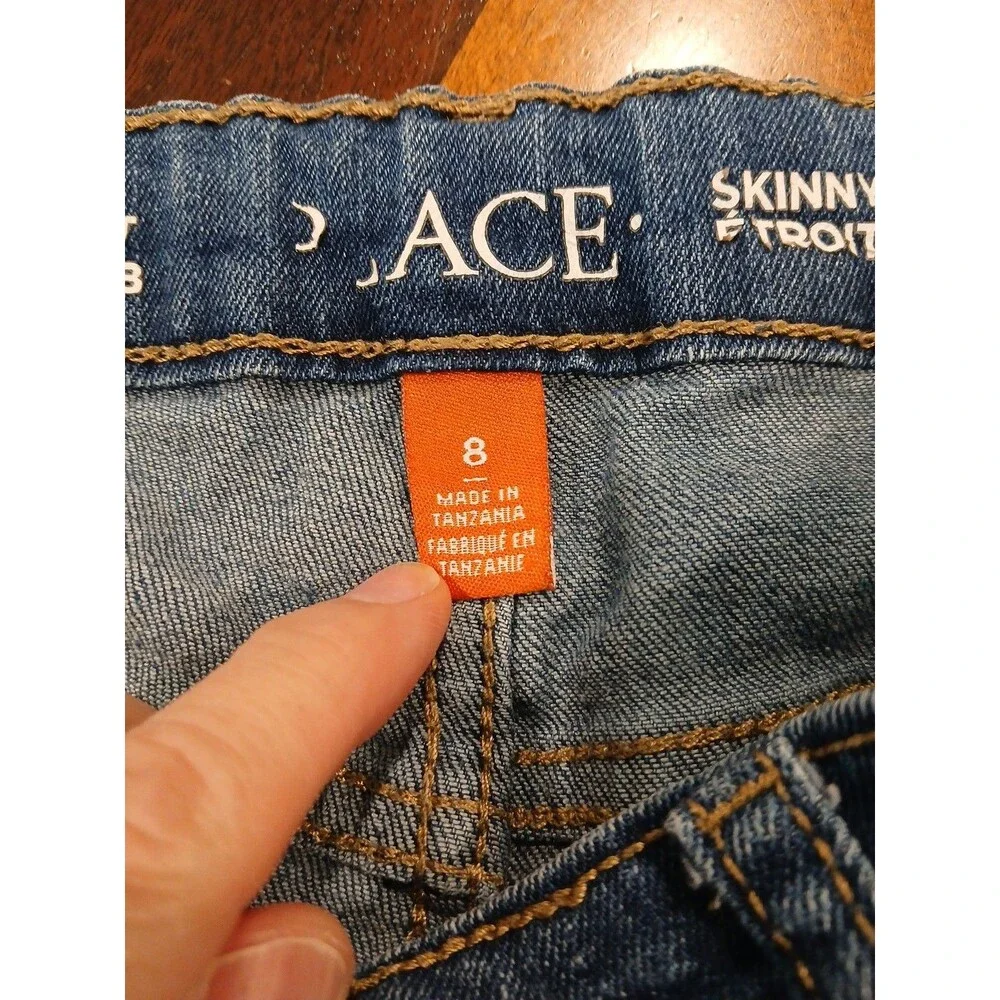 The Children's Place Blue Wash Adjustable Waiste Skinny Denim Jeans-Size 8